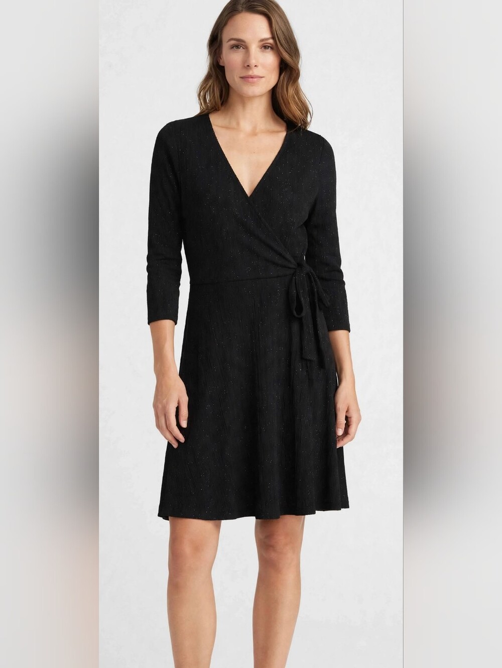 Gilli Plus Black Shimmer Wrap Holiday Party Dress 0X 1X 2X NWT